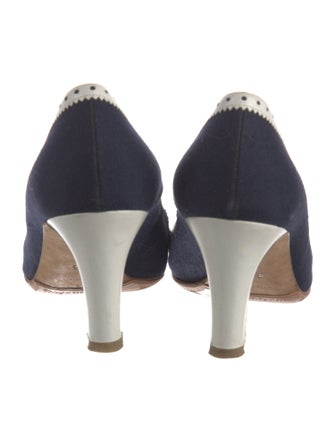 Manolo Blahnik Canvas Striped Pumps