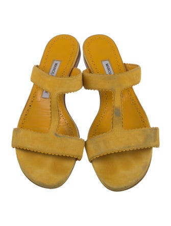 Manolo Blahnik Suede Slides