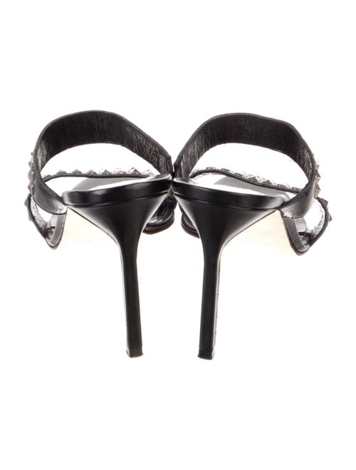 Manolo Blahnik Leather Studded Accents Slides