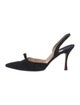 Manolo Blahnik Suede Bow Accents Slingback Pumps