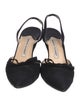 Manolo Blahnik Suede Bow Accents Slingback Pumps