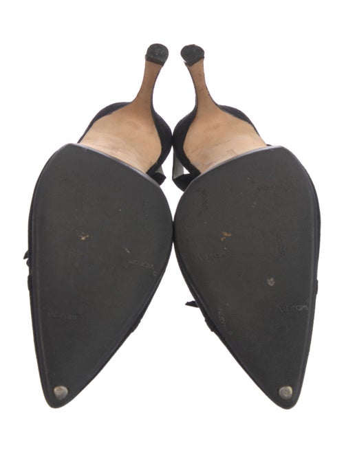 Manolo Blahnik Suede Bow Accents Slingback Pumps