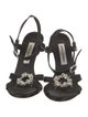 Manolo Blahnik Satin Crystal Embellishments Slingback Sandals