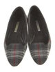 Manolo Blahnik Wool Plaid Print Flats