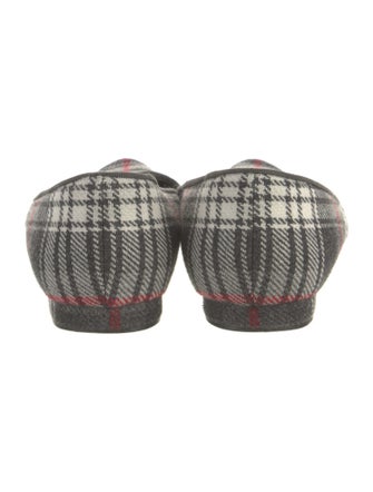 Manolo Blahnik Wool Plaid Print Flats