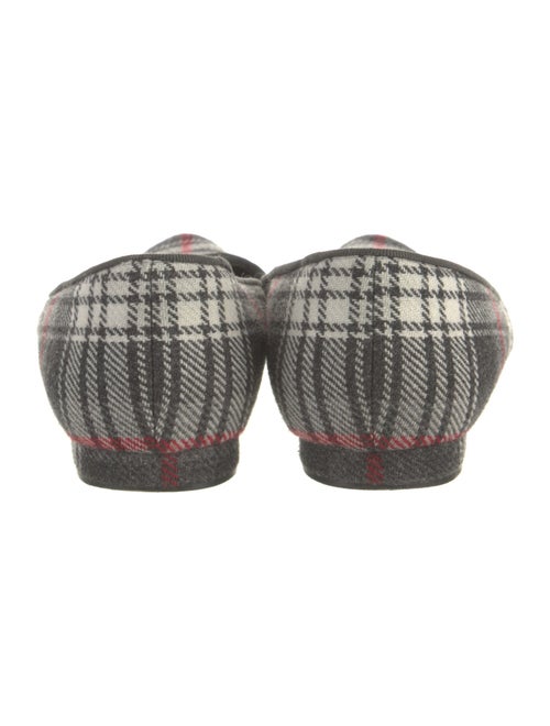 Manolo Blahnik Wool Plaid Print Flats