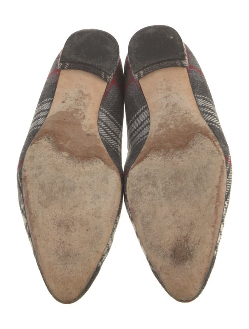 Manolo Blahnik Wool Plaid Print Flats