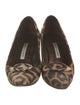 Manolo Blahnik Satin Animal Print Pumps