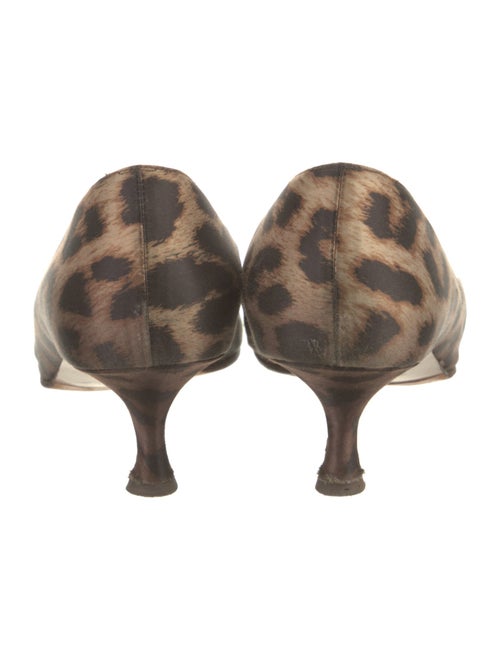 Manolo Blahnik Satin Animal Print Pumps