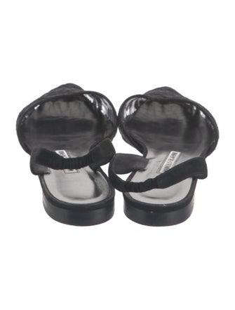 Manolo Blahnik Lace Lace Pattern Slingback Flats