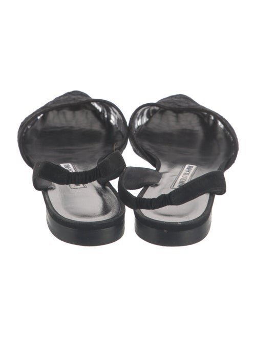 Manolo Blahnik Lace Lace Pattern Slingback Flats