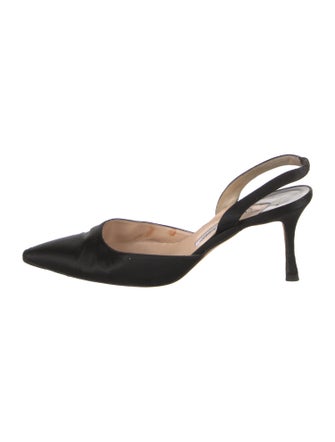 Manolo Blahnik Satin Slingback Pumps