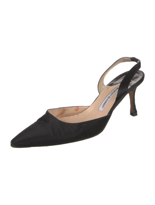 Manolo Blahnik Satin Slingback Pumps