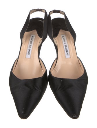 Manolo Blahnik Satin Slingback Pumps