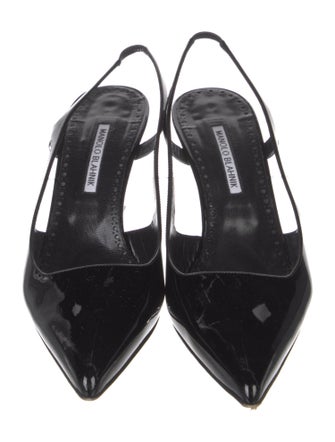Manolo Blahnik Patent Leather Slingback Pumps