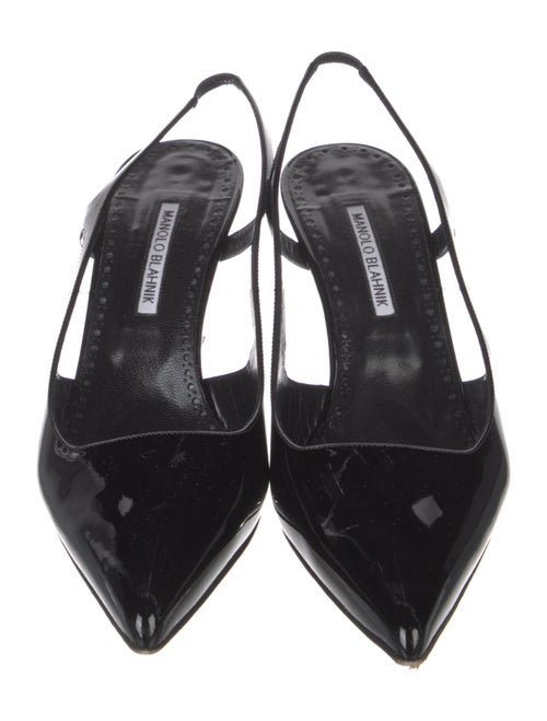 Manolo Blahnik Patent Leather Slingback Pumps