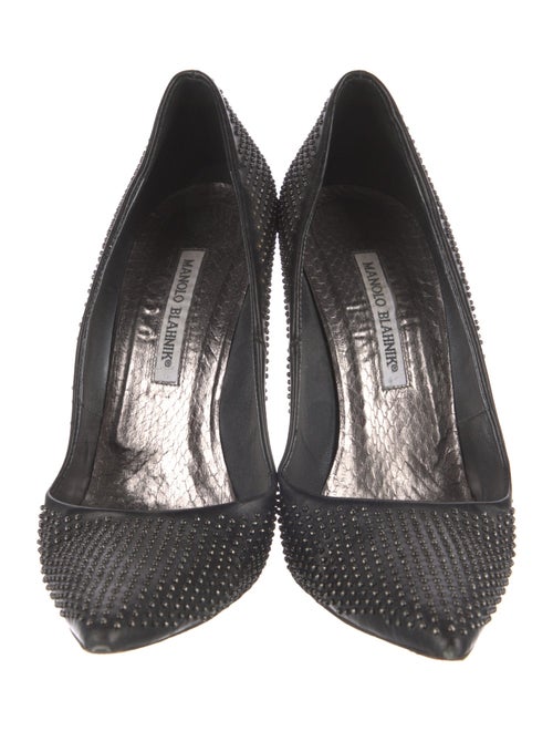 Manolo Blahnik Leather Studded Accents Pumps