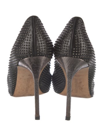 Manolo Blahnik Leather Studded Accents Pumps