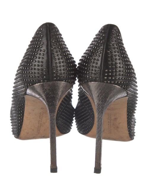 Manolo Blahnik Leather Studded Accents Pumps