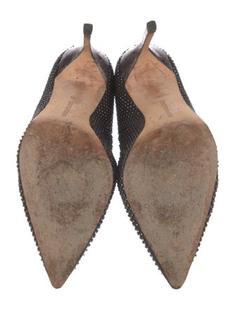 Manolo Blahnik Leather Studded Accents Pumps