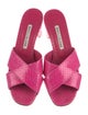 Manolo Blahnik Snakeskin Animal Print Slides