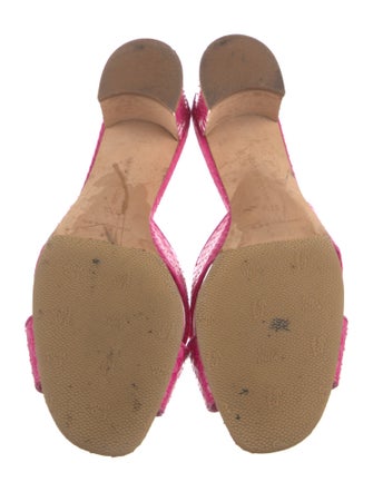 Manolo Blahnik Snakeskin Animal Print Slides