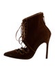 Manolo Blahnik Suede Lace-Up Boots