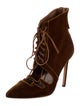 Manolo Blahnik Suede Lace-Up Boots