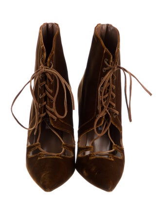 Manolo Blahnik Suede Lace-Up Boots