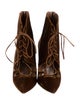 Manolo Blahnik Suede Lace-Up Boots