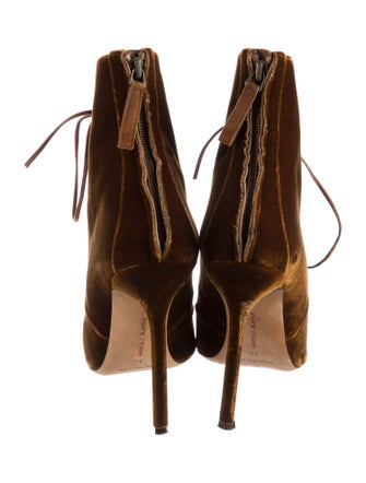 Manolo Blahnik Suede Lace-Up Boots