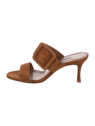 Manolo Blahnik Suede Slides