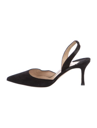 Manolo Blahnik Suede Slingback Pumps