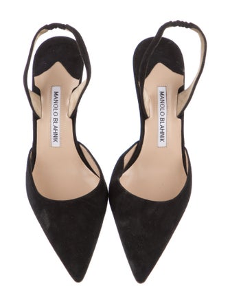 Manolo Blahnik Suede Slingback Pumps