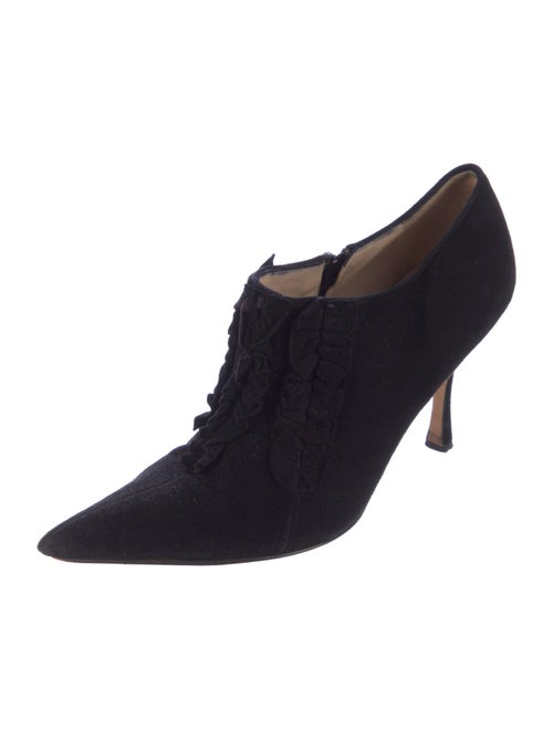 Manolo Blahnik Suede Lace-Up Boots