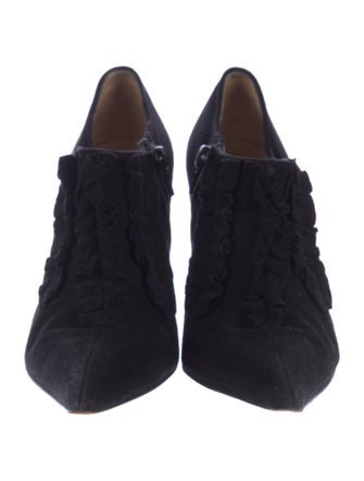 Manolo Blahnik Suede Lace-Up Boots