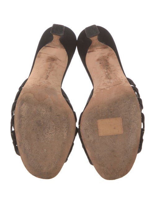 Manolo Blahnik Suede Cutout Accent Slides