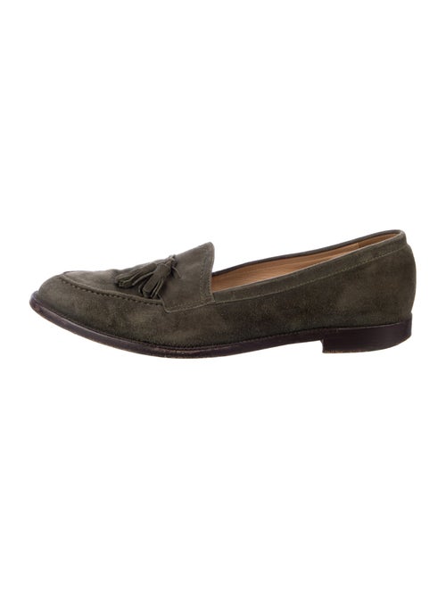 Manolo Blahnik Suede Tassel Accents Loafers
