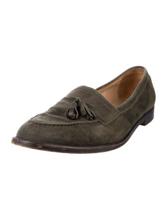 Manolo Blahnik Suede Tassel Accents Loafers