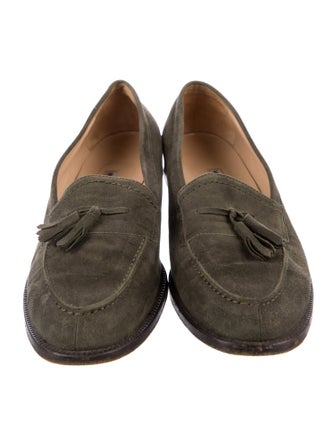 Manolo Blahnik Suede Tassel Accents Loafers