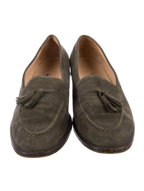 Manolo Blahnik Suede Tassel Accents Loafers