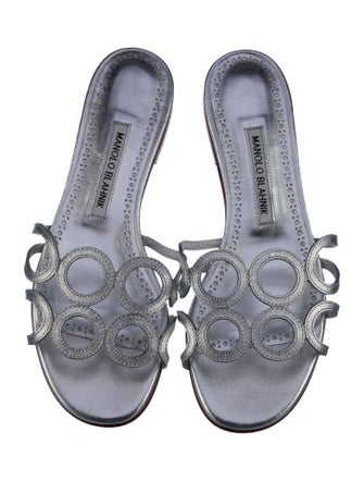 Manolo Blahnik Leather Slides