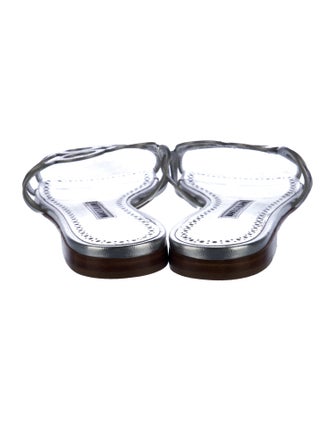 Manolo Blahnik Leather Slides