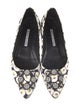Manolo Blahnik Canvas Floral Print Flats