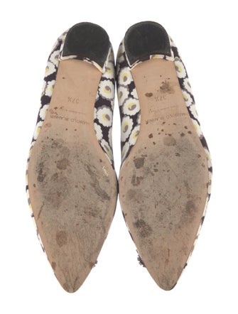 Manolo Blahnik Canvas Floral Print Flats