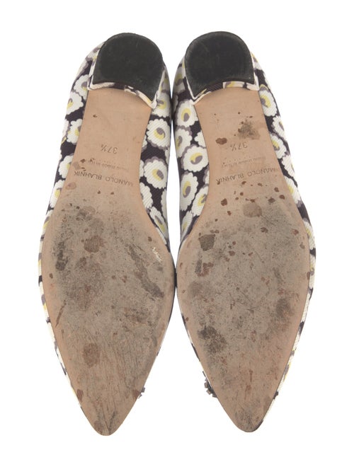 Manolo Blahnik Canvas Floral Print Flats