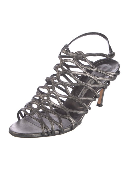 Manolo Blahnik Leather Cutout Accent Gladiator Sandals