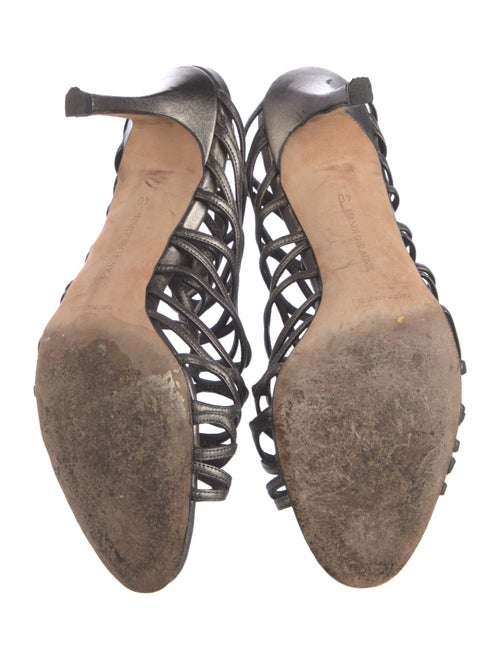 Manolo Blahnik Leather Cutout Accent Gladiator Sandals