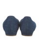 Manolo Blahnik Denim Crystal Embellishments Ballet Flats