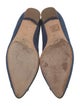 Manolo Blahnik Denim Crystal Embellishments Ballet Flats